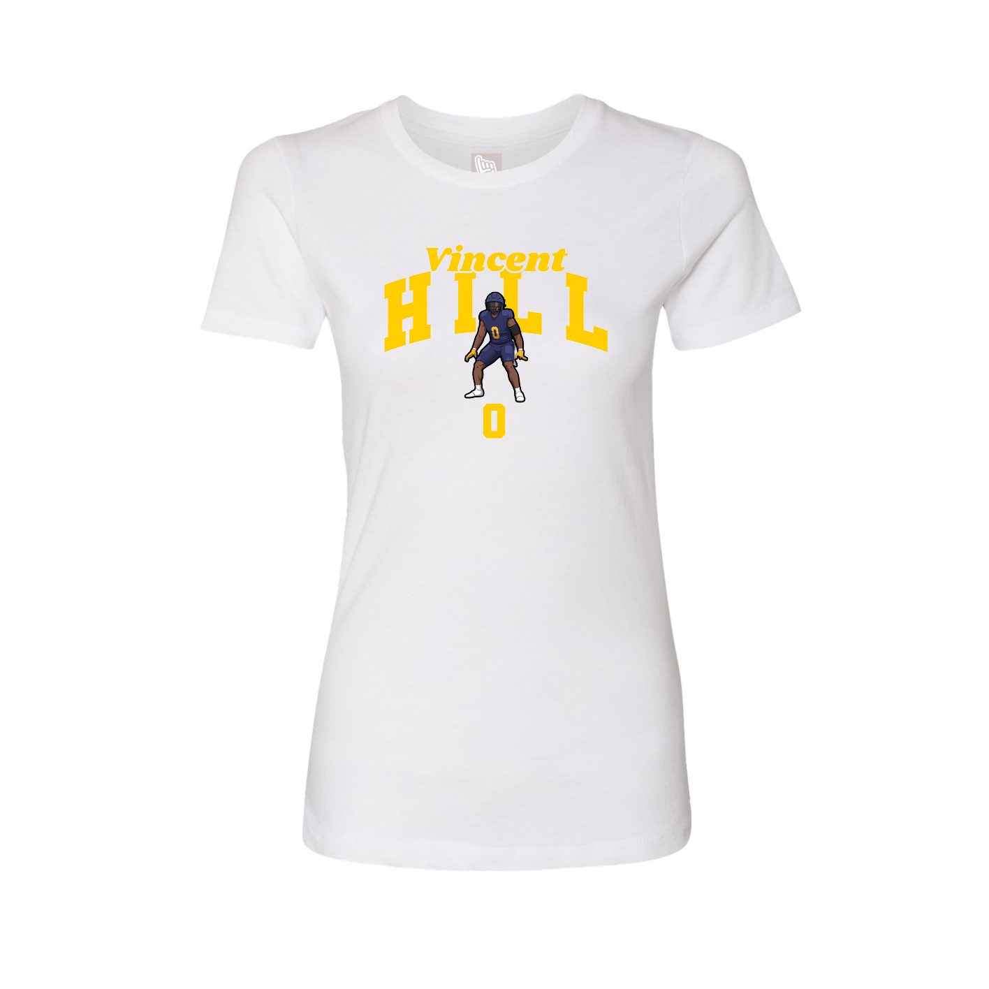 Fitted Women's Tee — Signature Arch in White