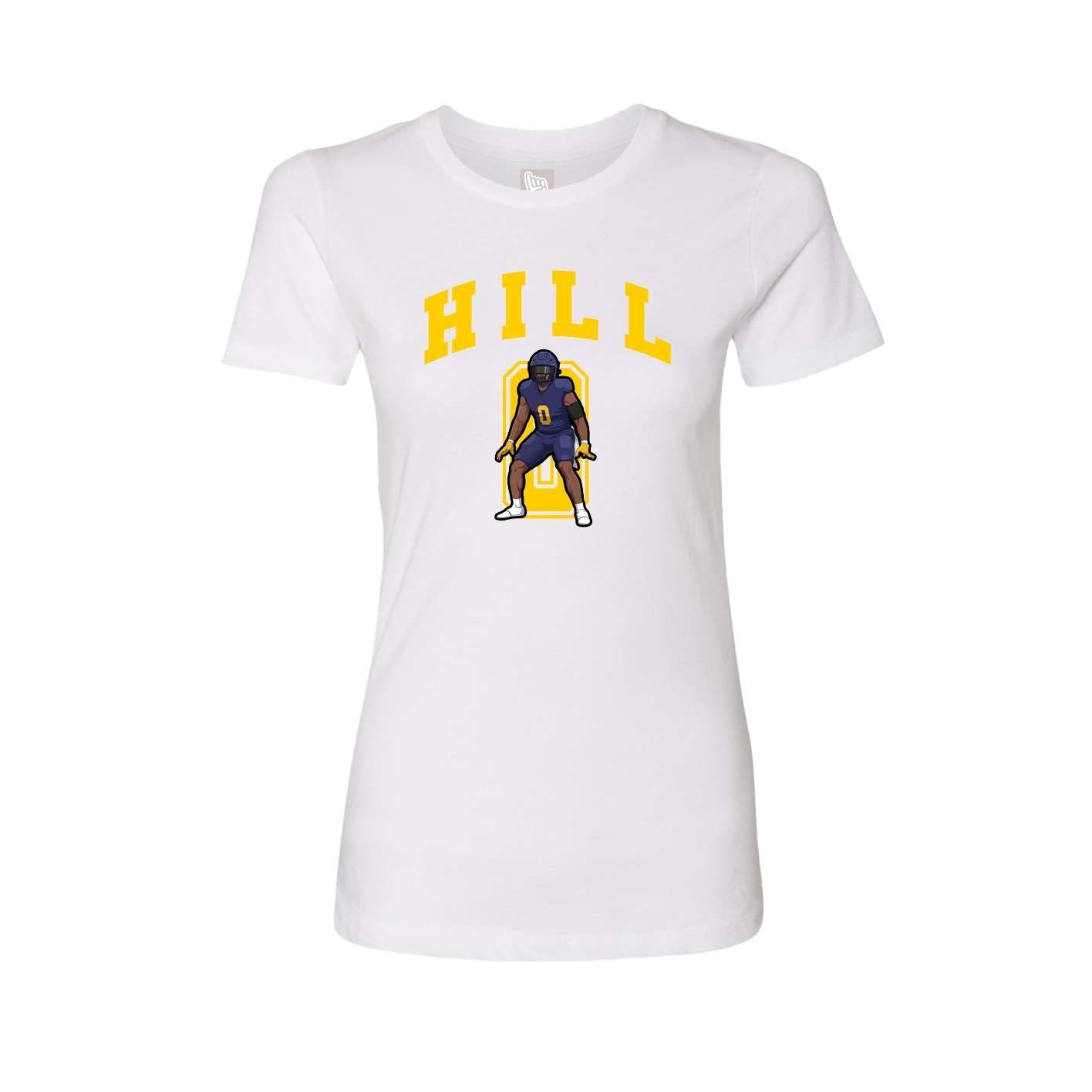 Fitted Women's Tee — Number in White