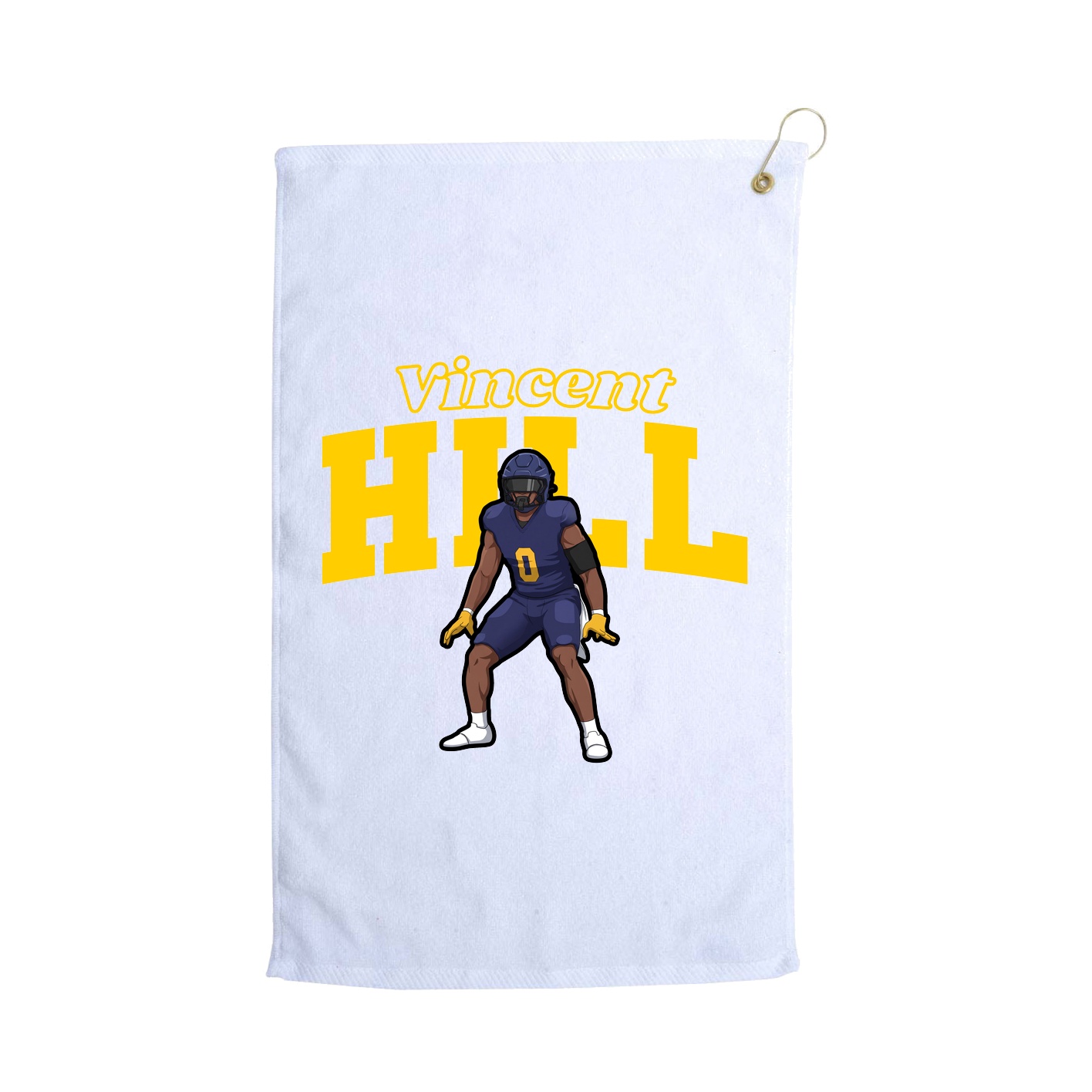 Golf Towel — Name Arch in White