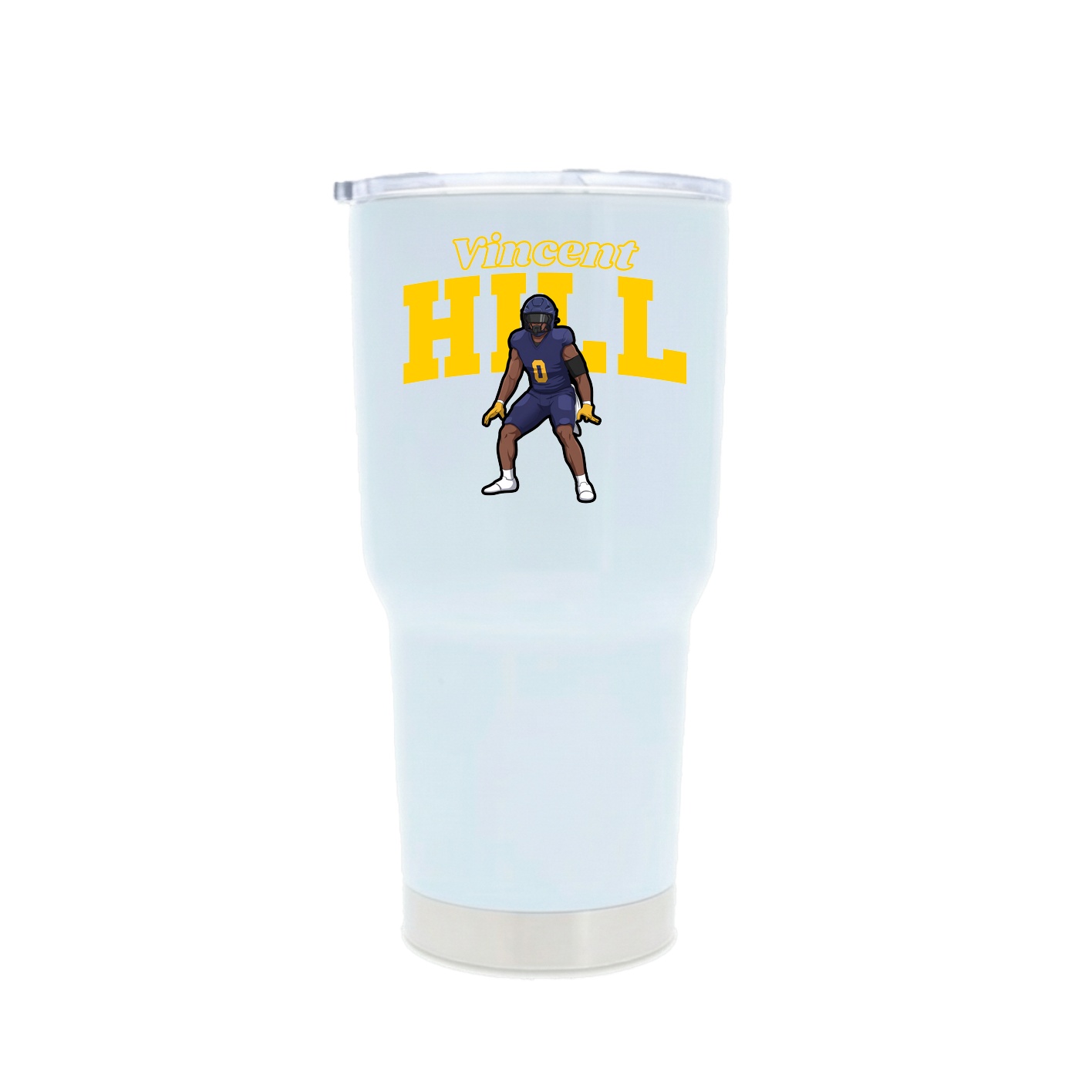 30oz Stainless Steel Tumbler — Name Arch in White