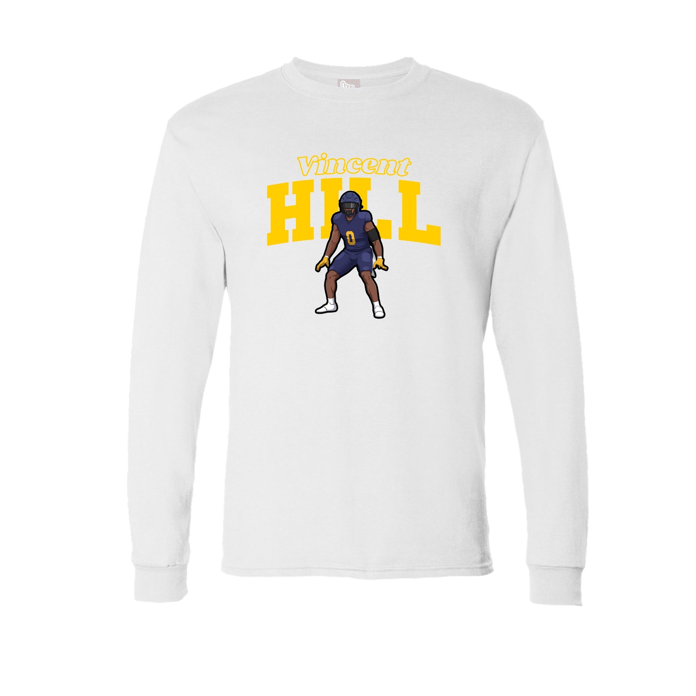 Long Sleeve Tee — Name Arch in White