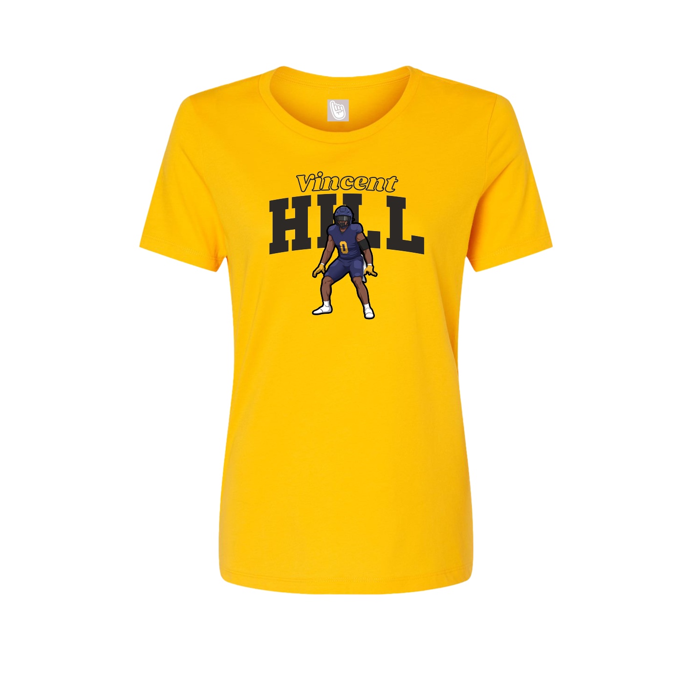 Fitted Women's Tee — Name Arch in Gold