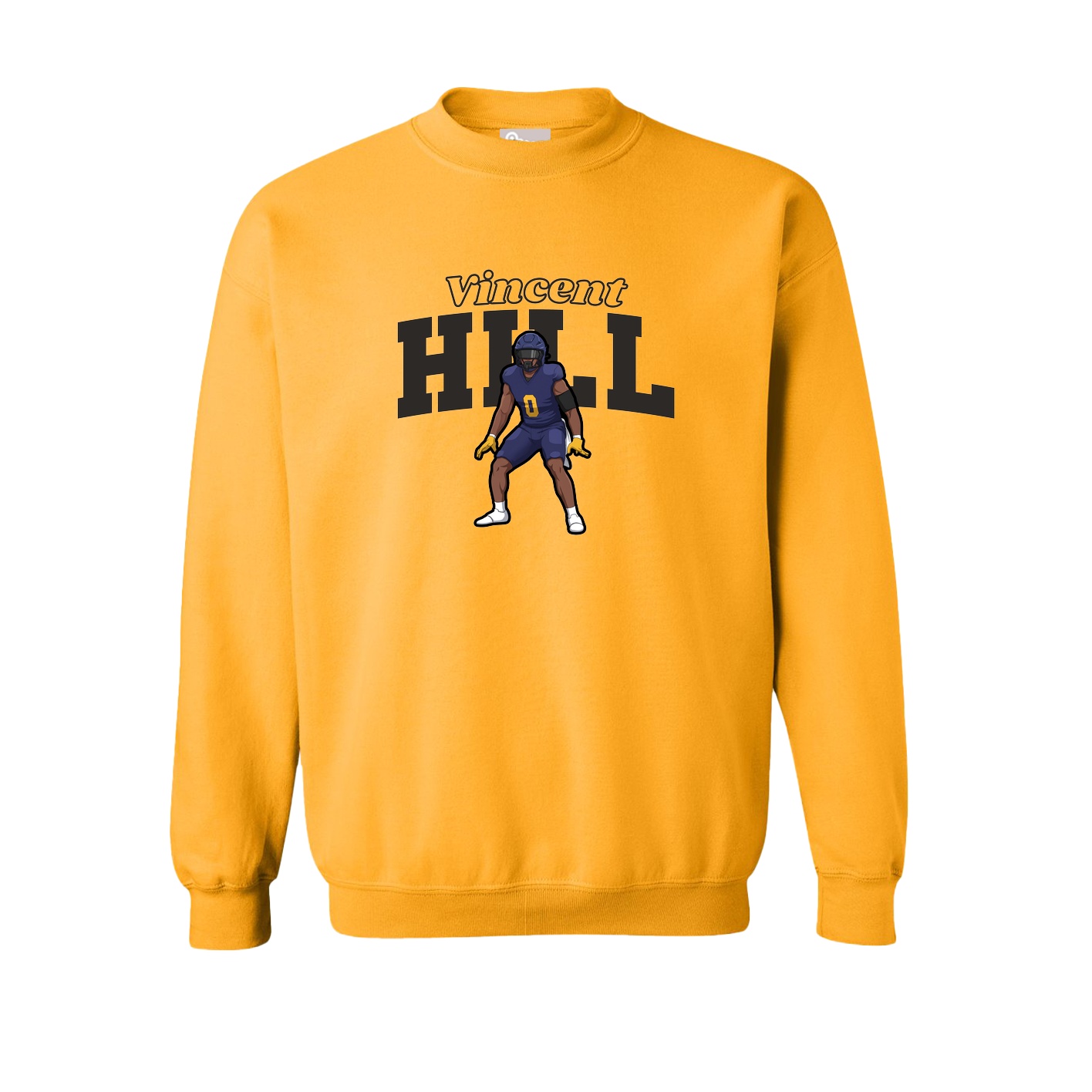 Fleece Crew — Name Arch in Gold