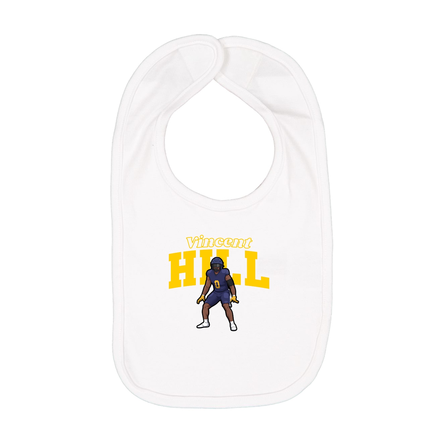 Infant Bib — Name Arch in White
