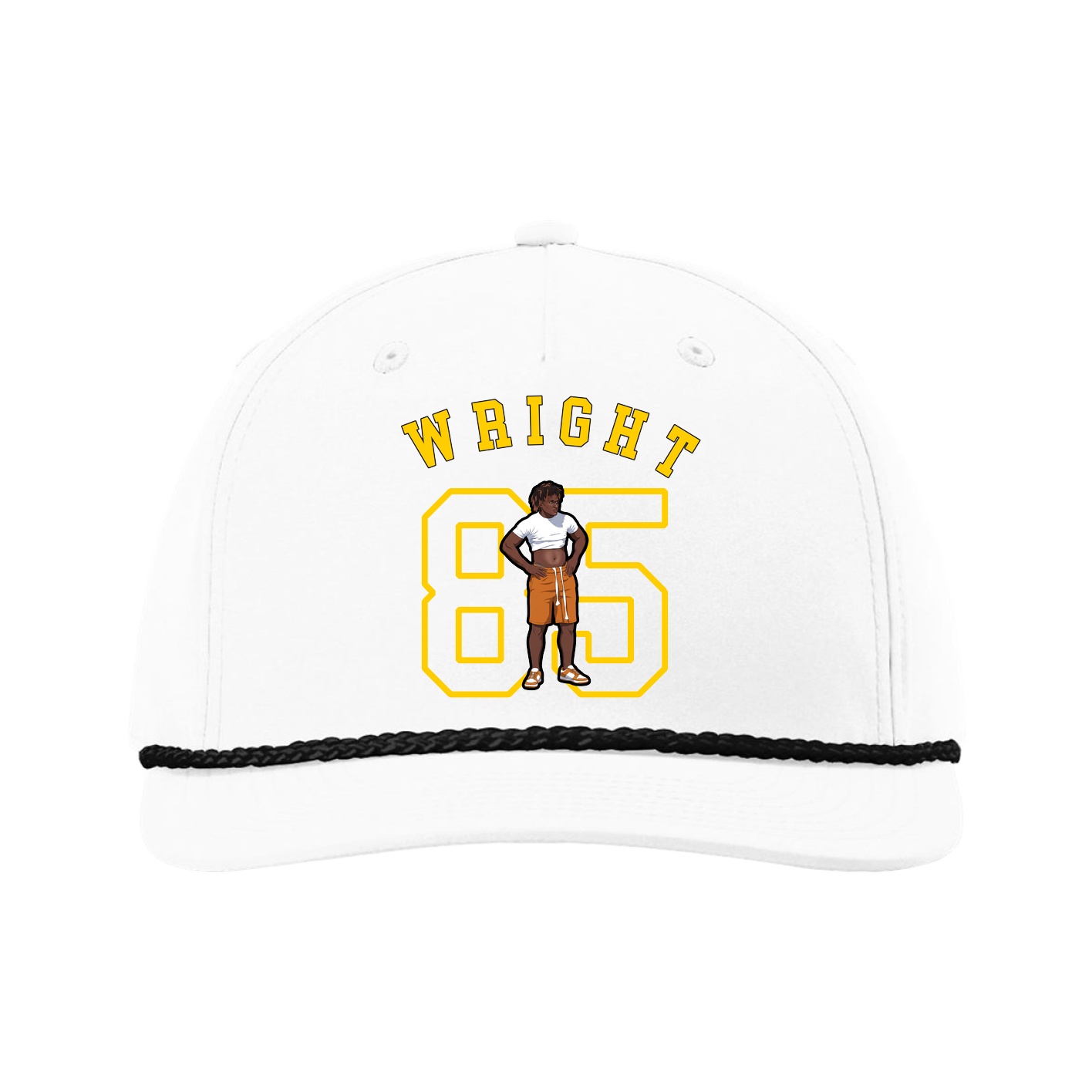 Five-Panel Classic Rope Cap — Shirsey Arch in White