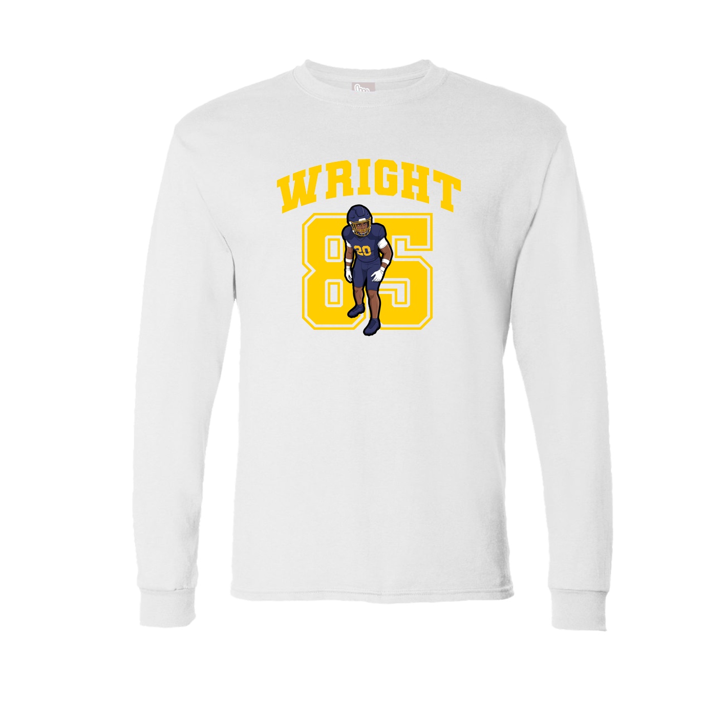 Long Sleeve Tee — Number in White