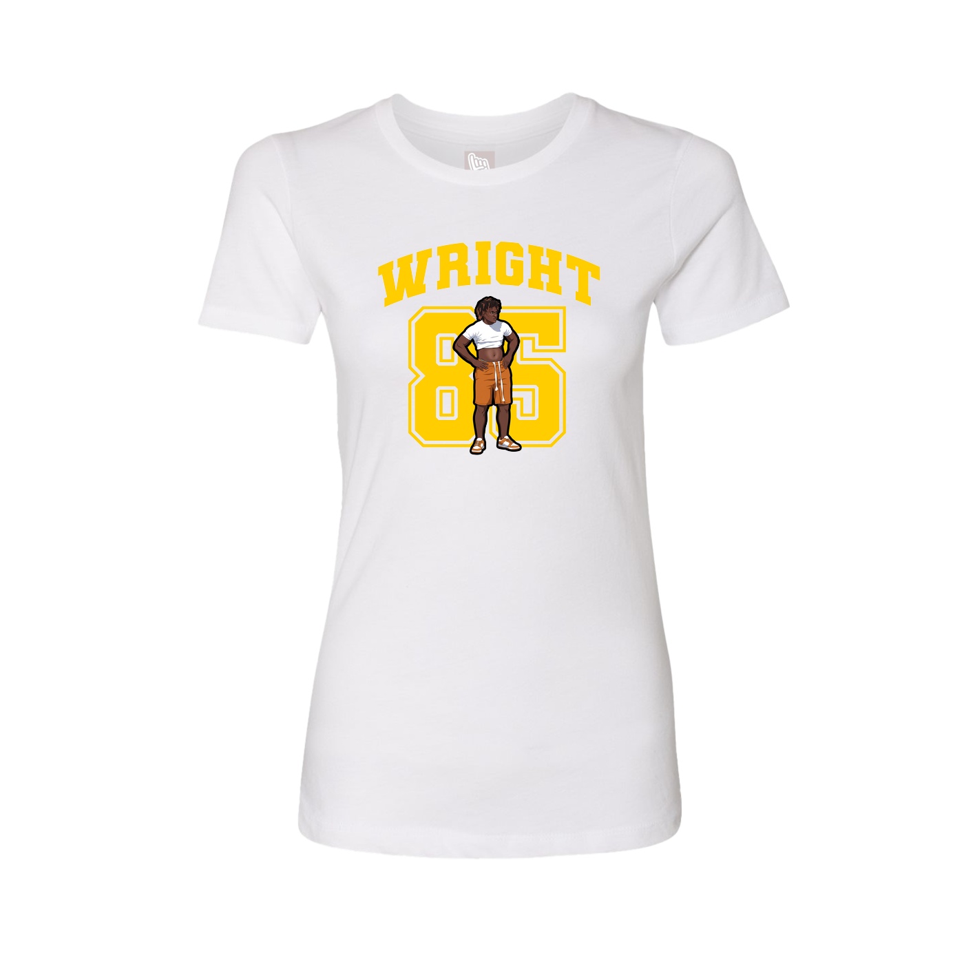 Fitted Women's Tee — Number in White