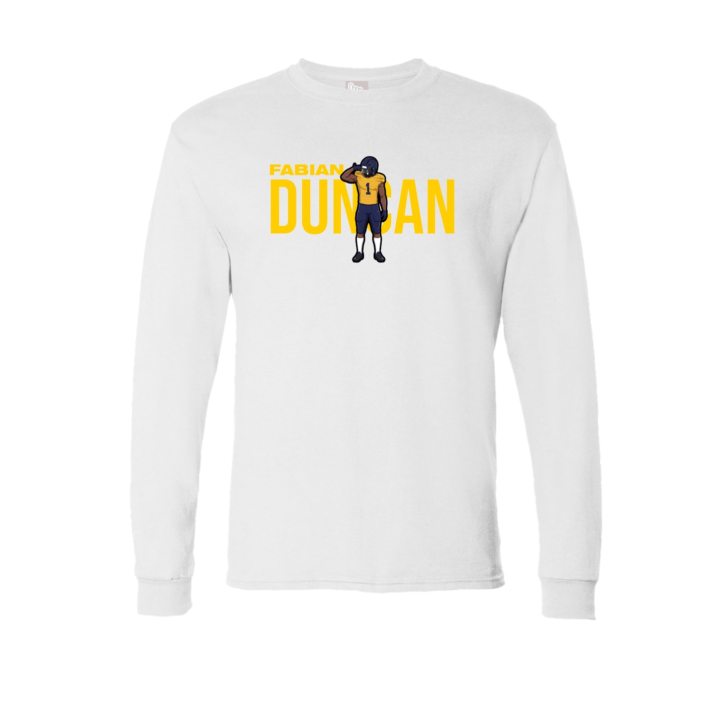 Long Sleeve Tee — Player Name in White