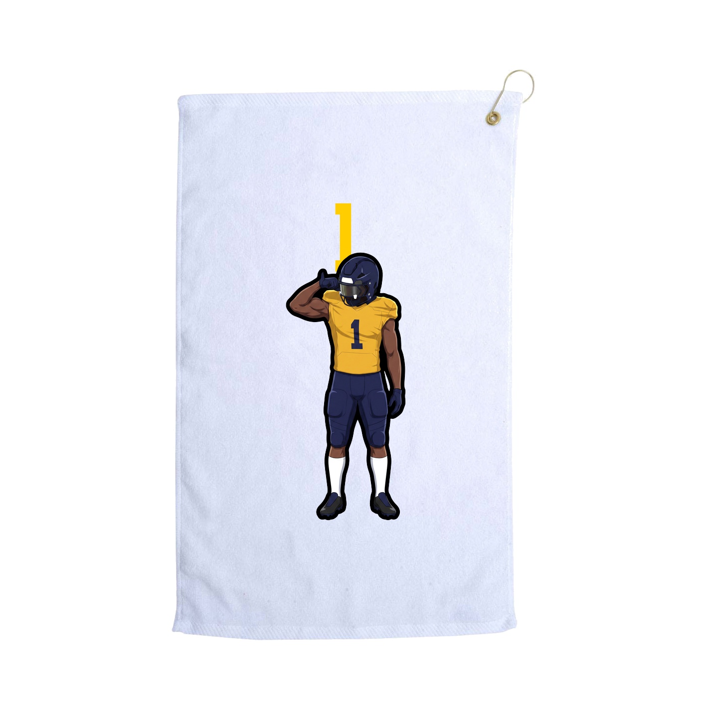 Golf Towel — Number Top in White
