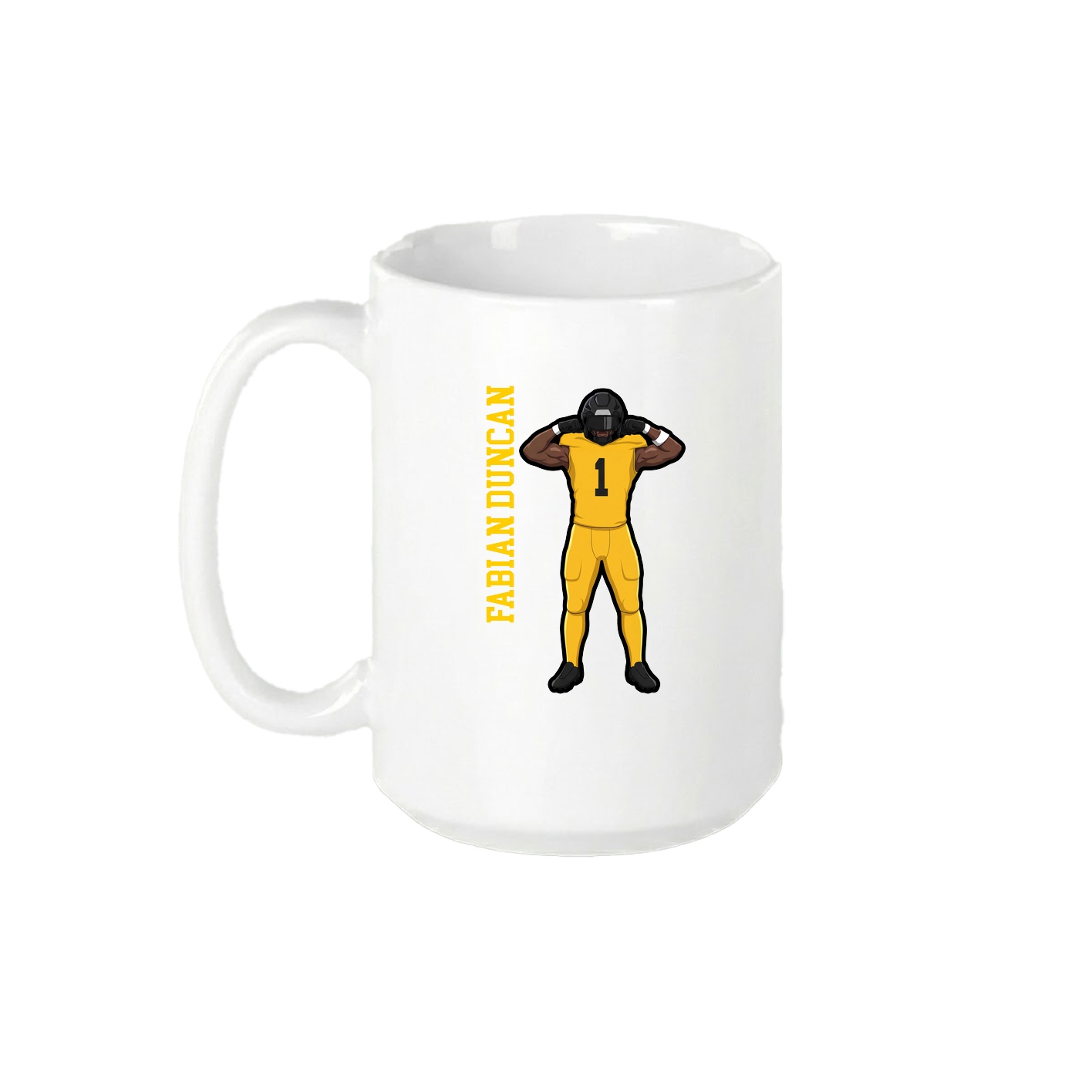15oz Coffee Mug — Name Vertical in White