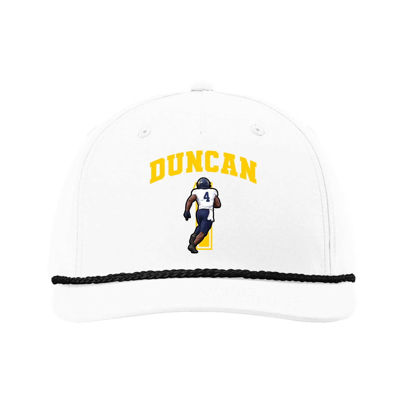Five-Panel Classic Rope Cap — Number in White