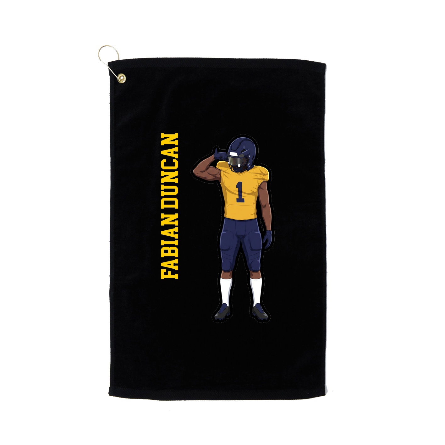 Golf Towel — Name Vertical in Black