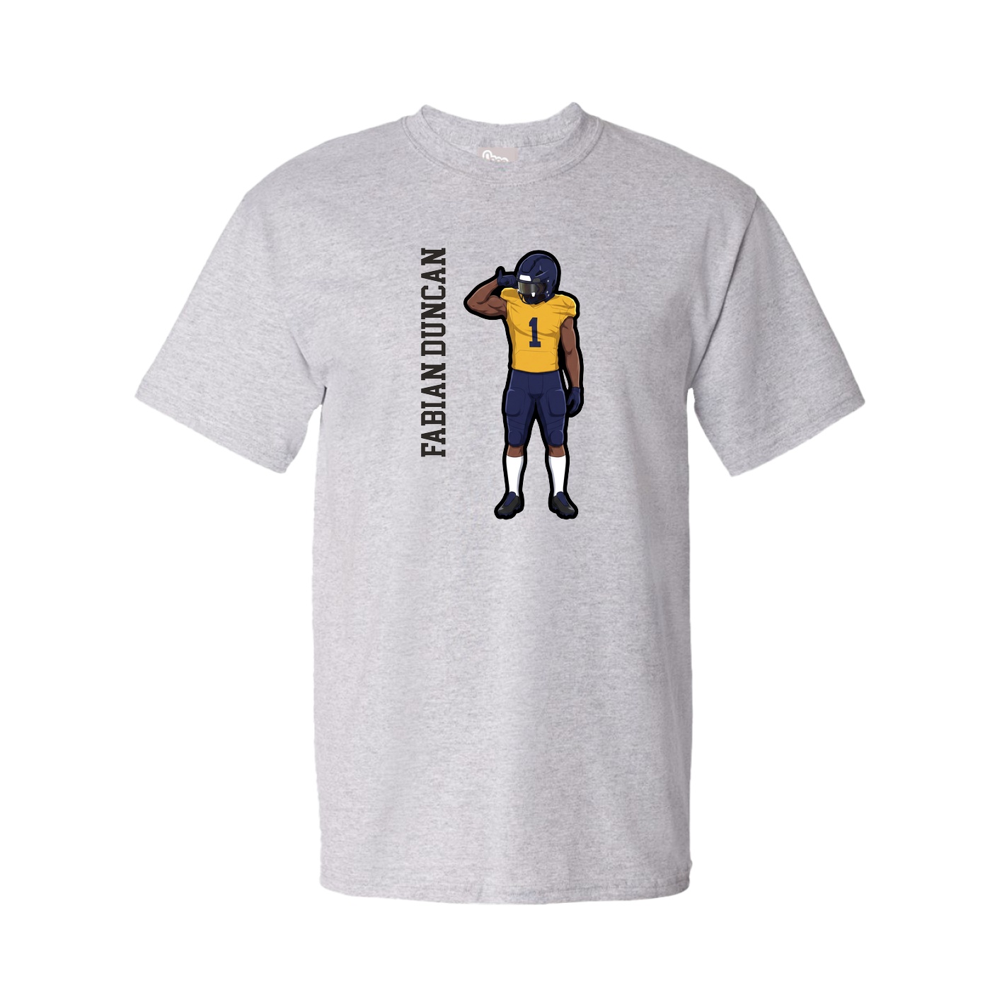 Tee — Name Vertical in Grey