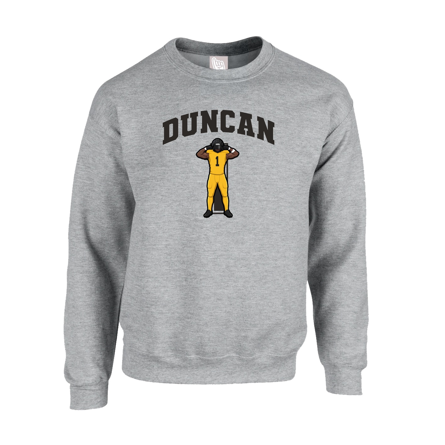 Fleece Crew — Number in Grey