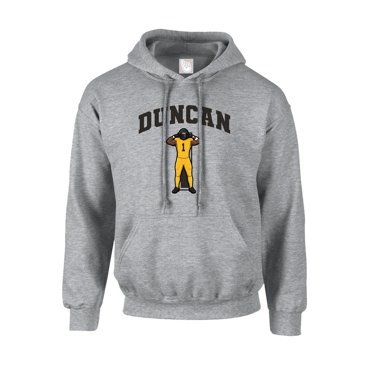 Youth Hoodie — Number in Grey