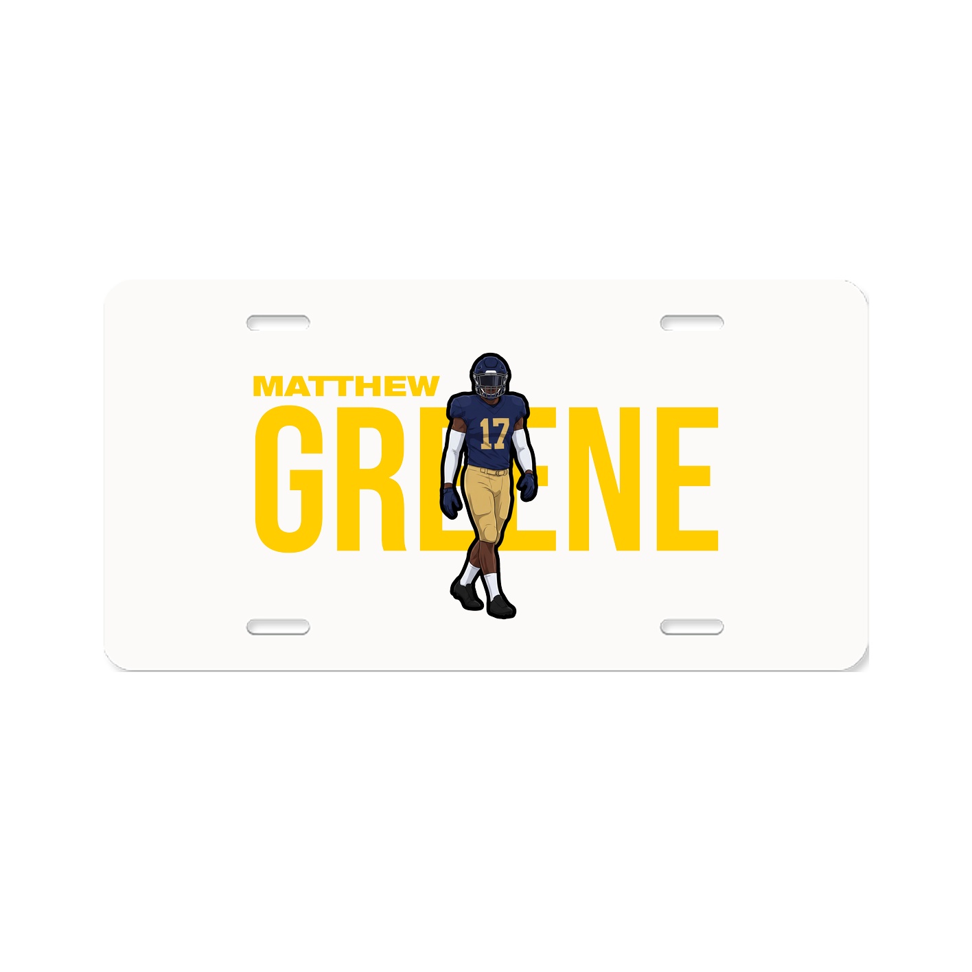 License Plate — Player Name in Classic