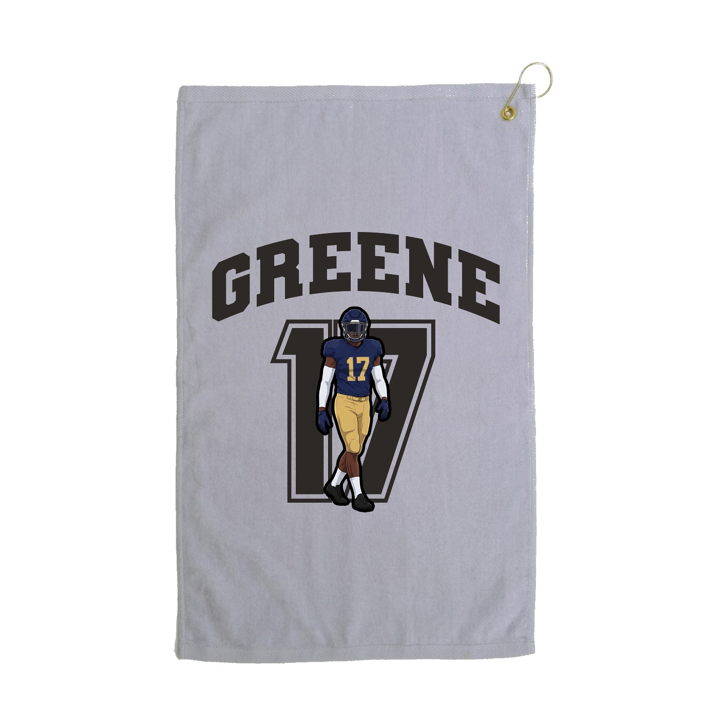 Golf Towel — Number in Grey