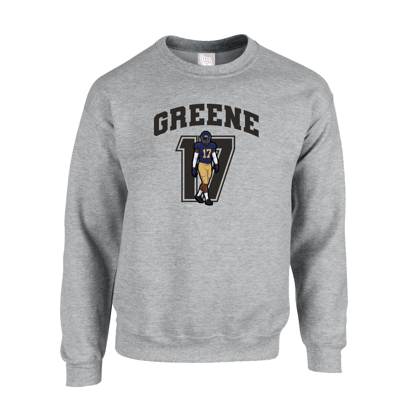 Fleece Crew — Number in Grey