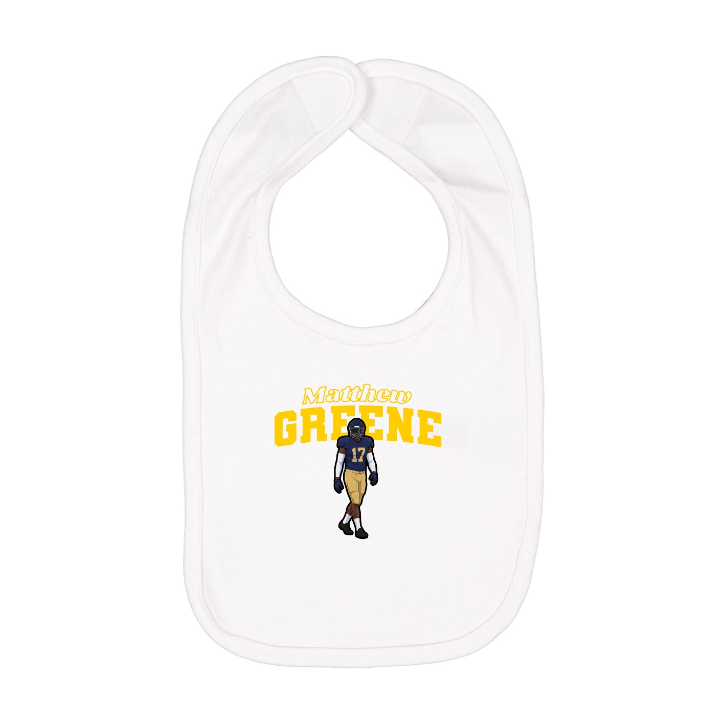 Infant Bib — Name Arch in White