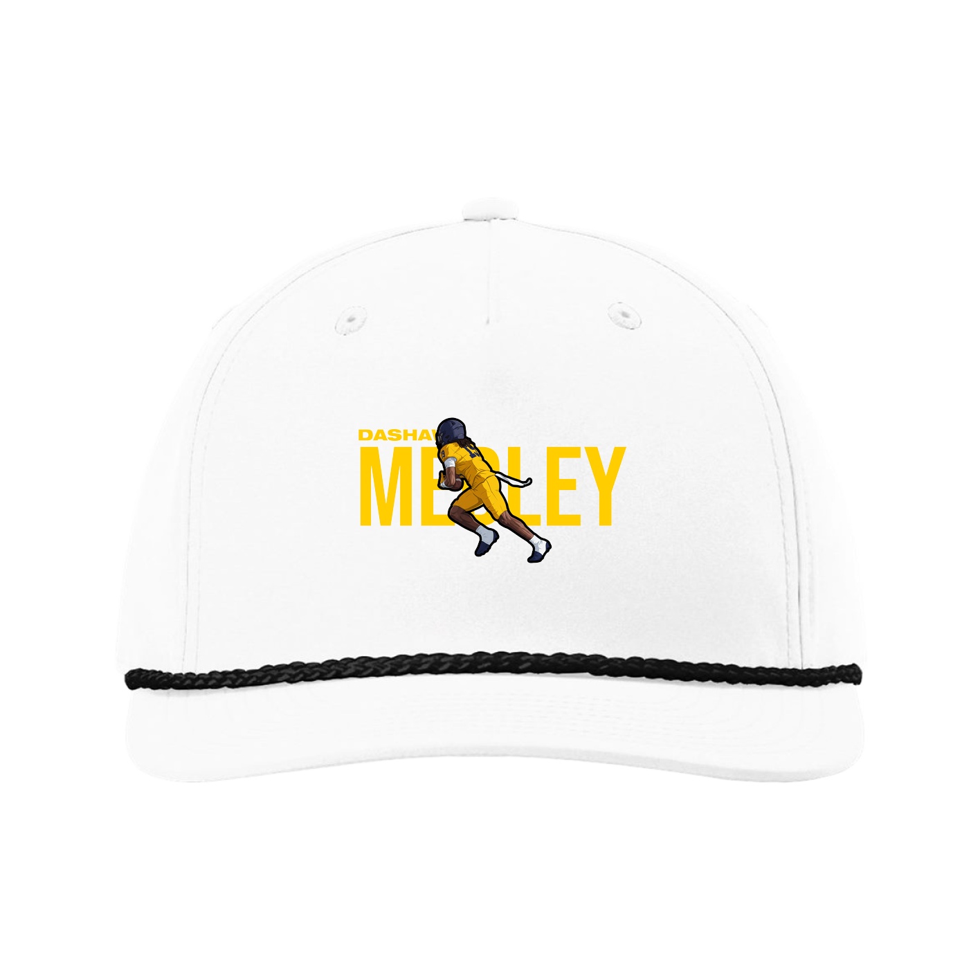 Five-Panel Classic Rope Cap — Player Name in White
