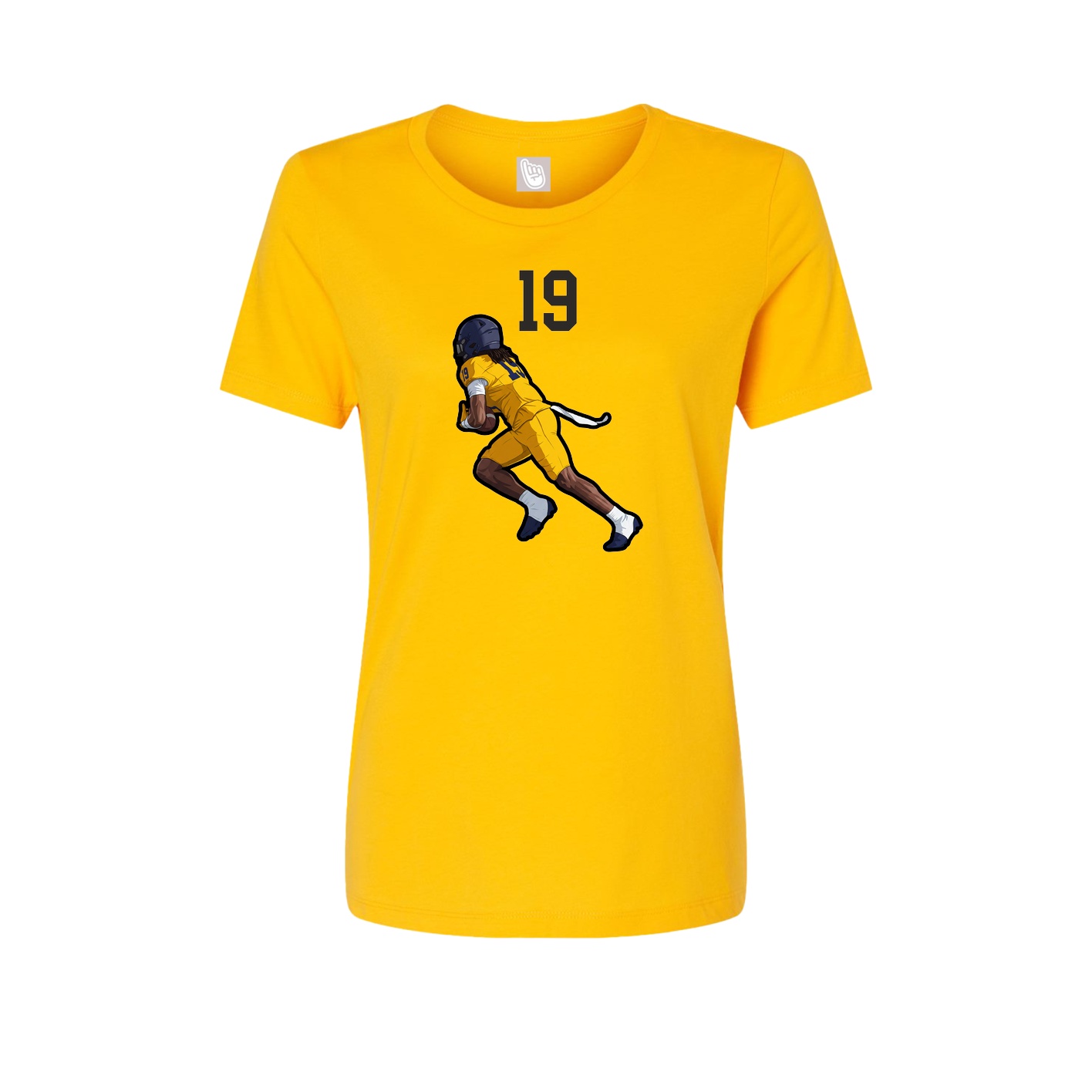 Fitted Women's Tee — Number Top in Gold