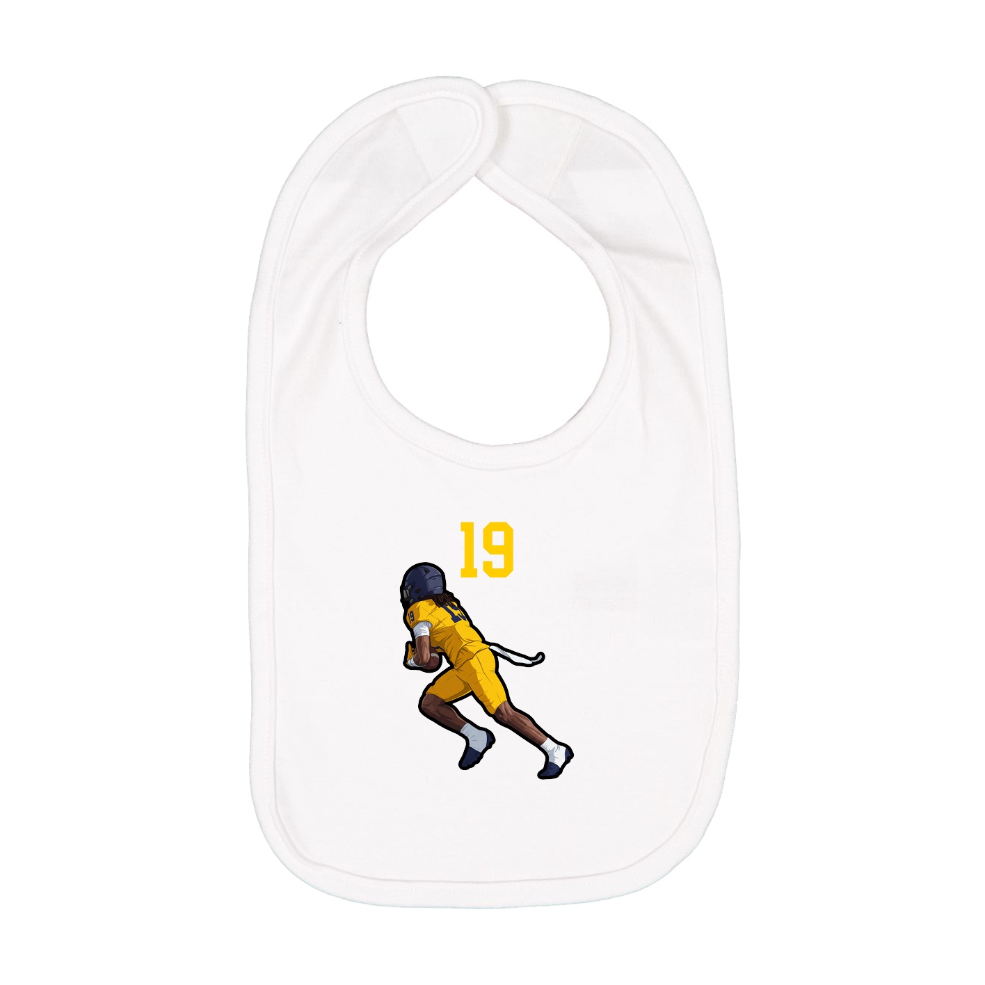 Infant Bib — Number Top in White