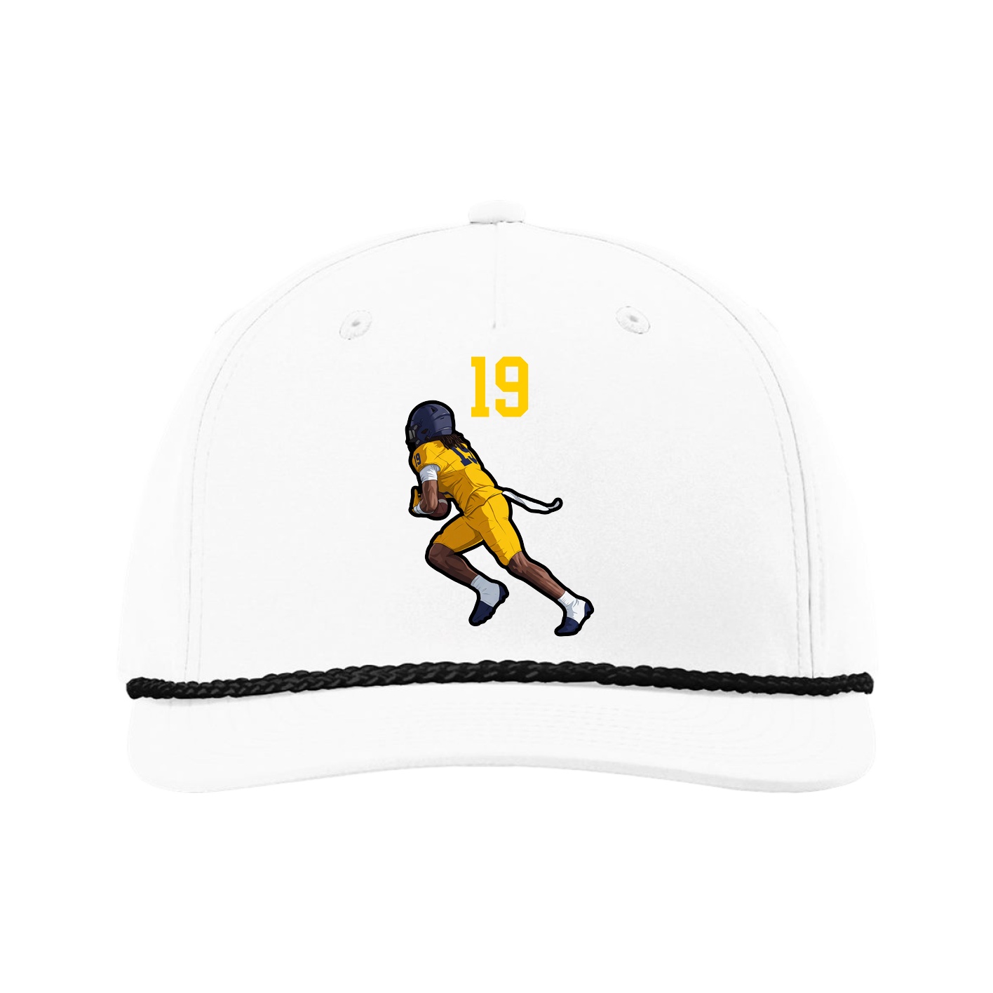 Five-Panel Classic Rope Cap — Number Top in White