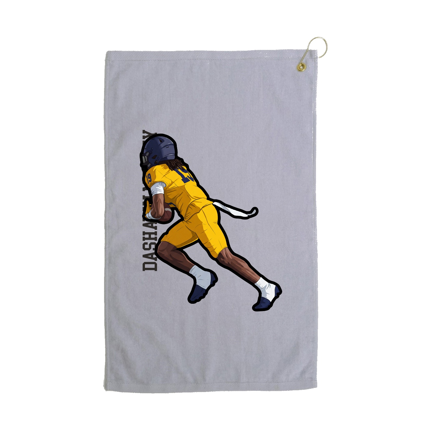 Golf Towel — Name Vertical in Grey