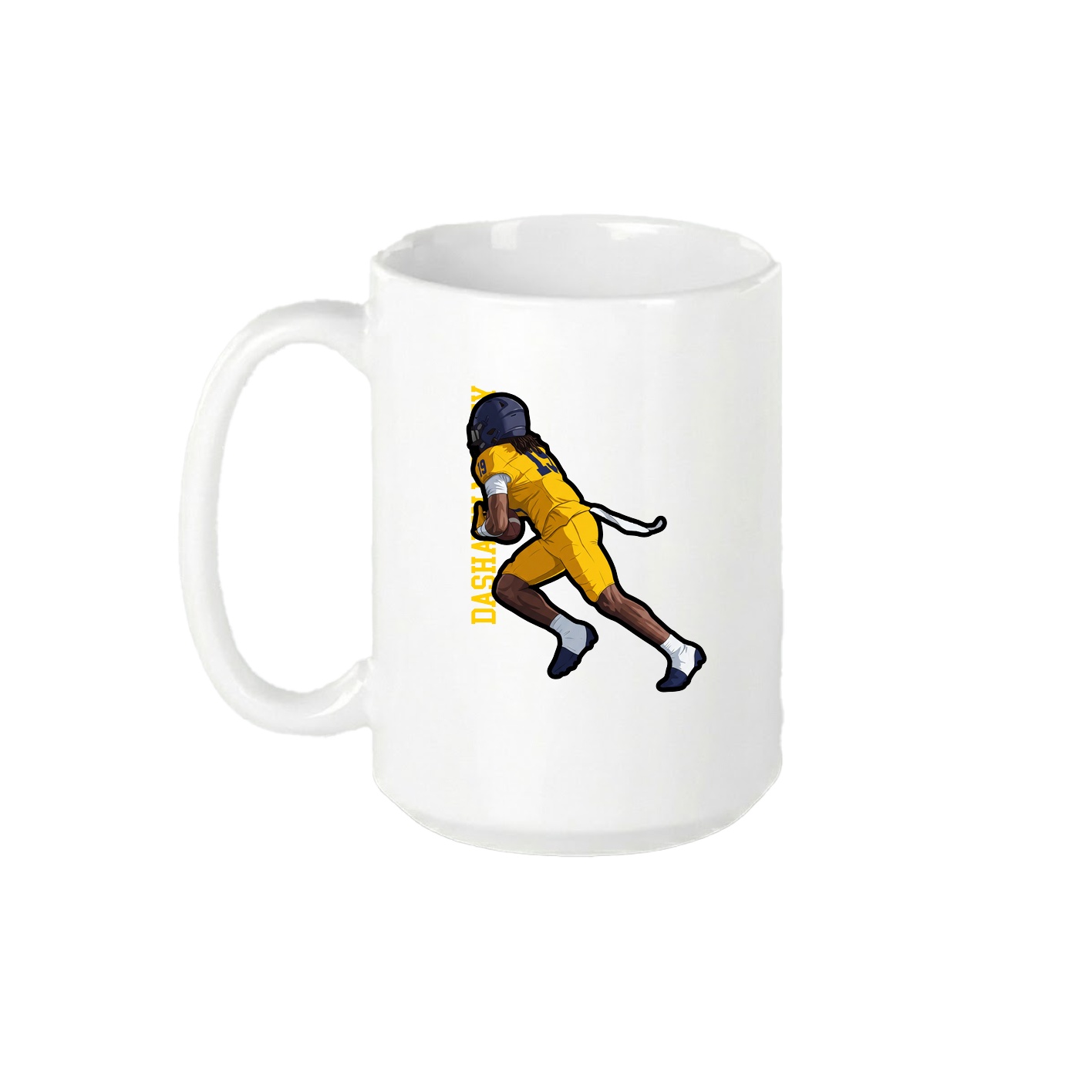 15oz Coffee Mug — Name Vertical in White