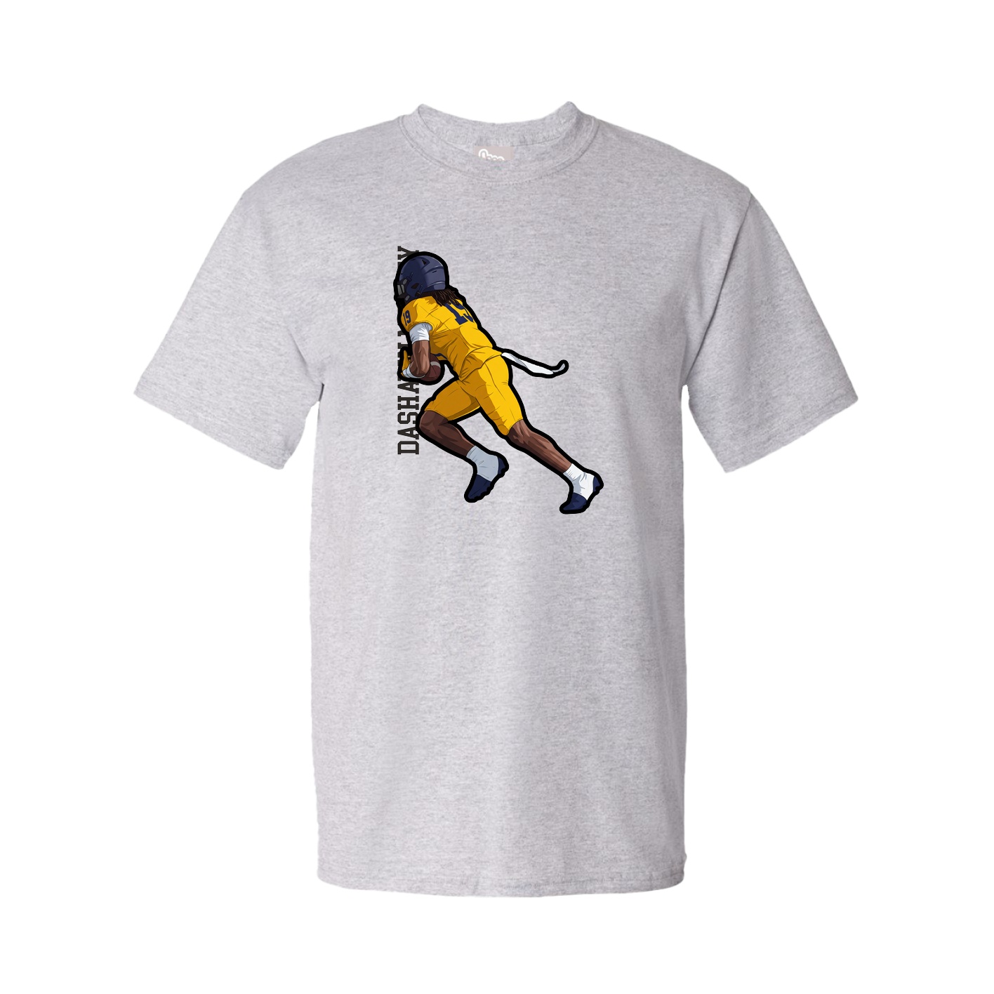 Tee — Name Vertical in Grey