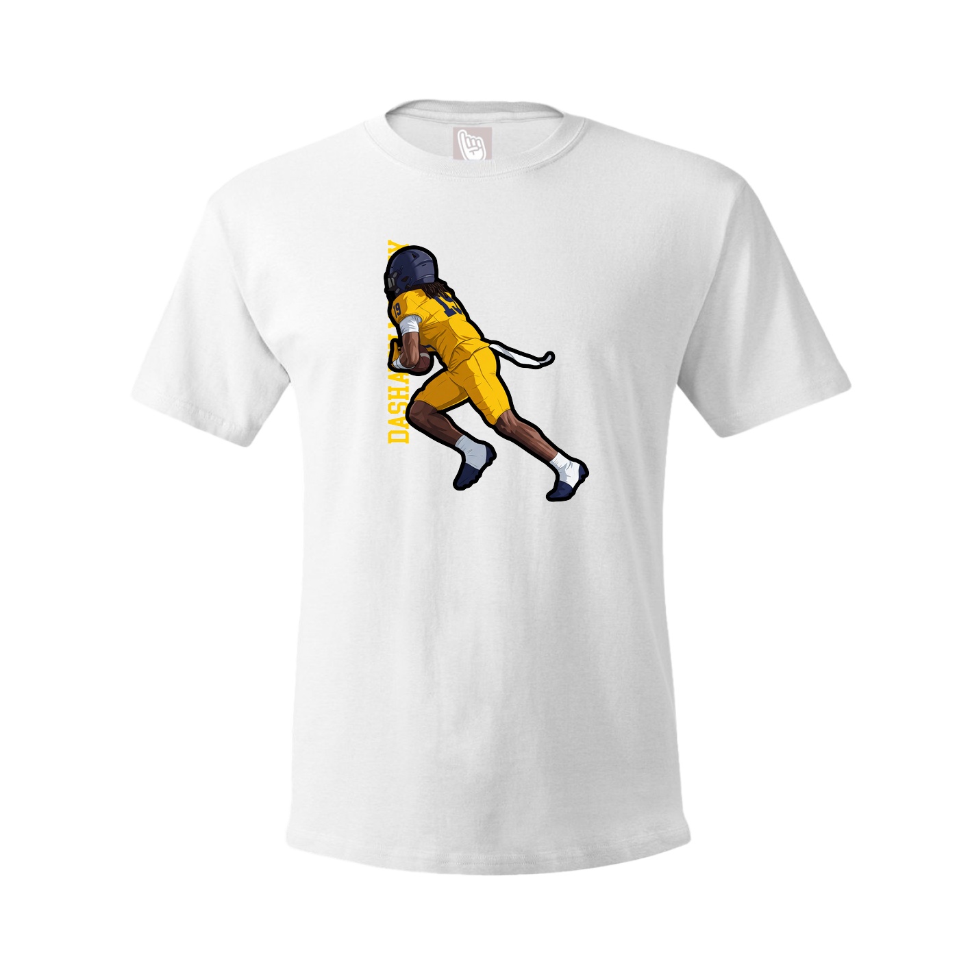 Youth Tee — Name Vertical in White
