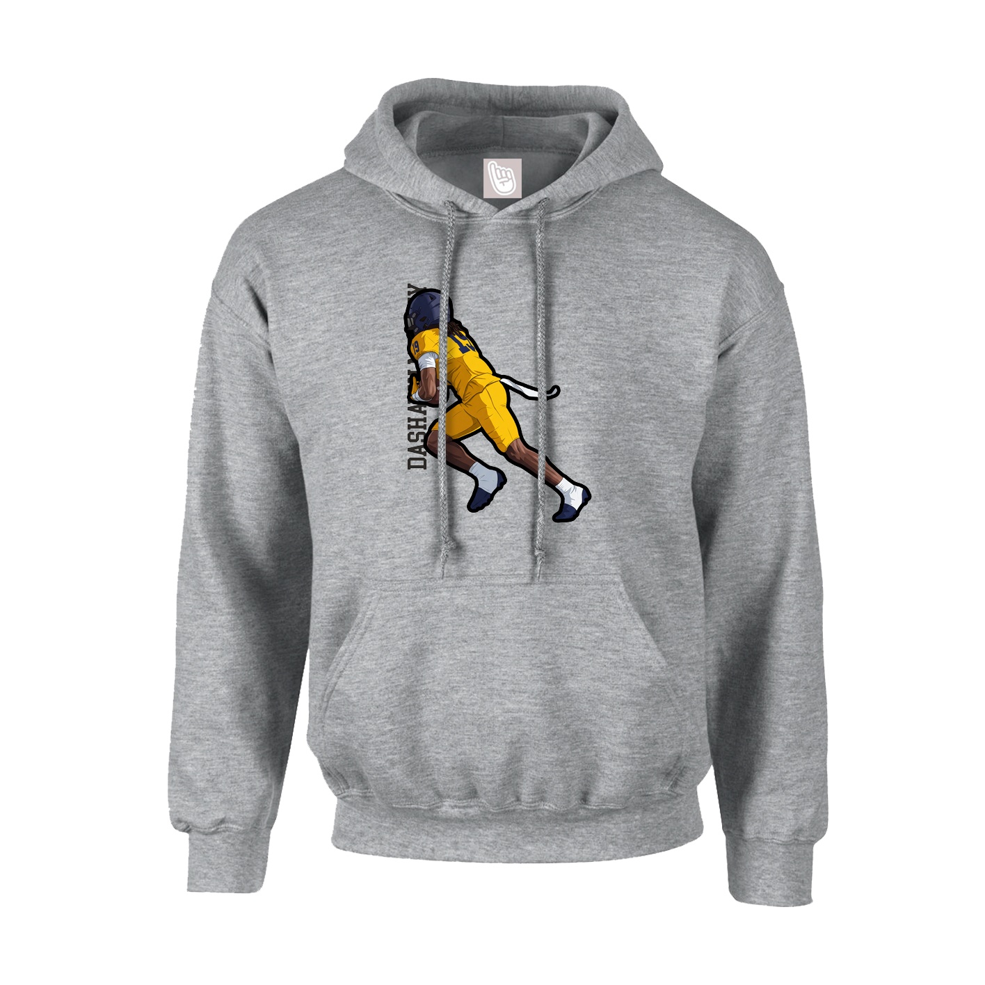Hoodie — Name Vertical in Grey