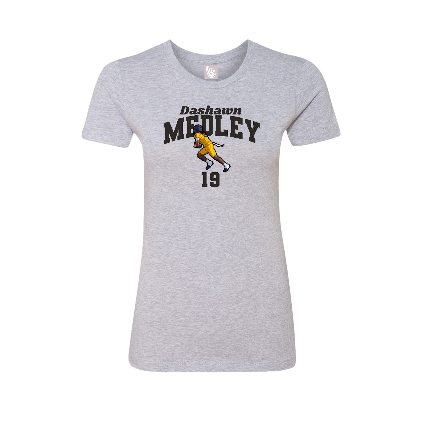 Fitted Women's Tee — Signature Arch in Grey