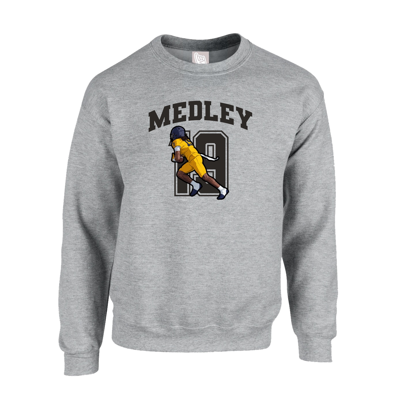 Fleece Crew — Number in Grey