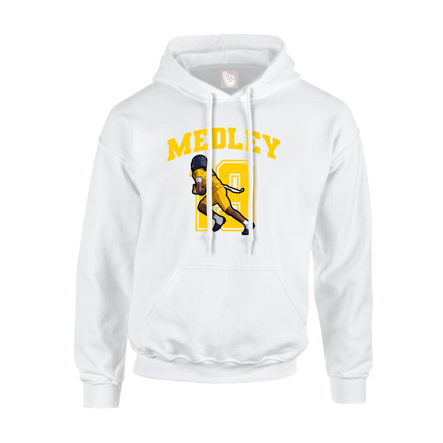 Youth Hoodie — Number in White