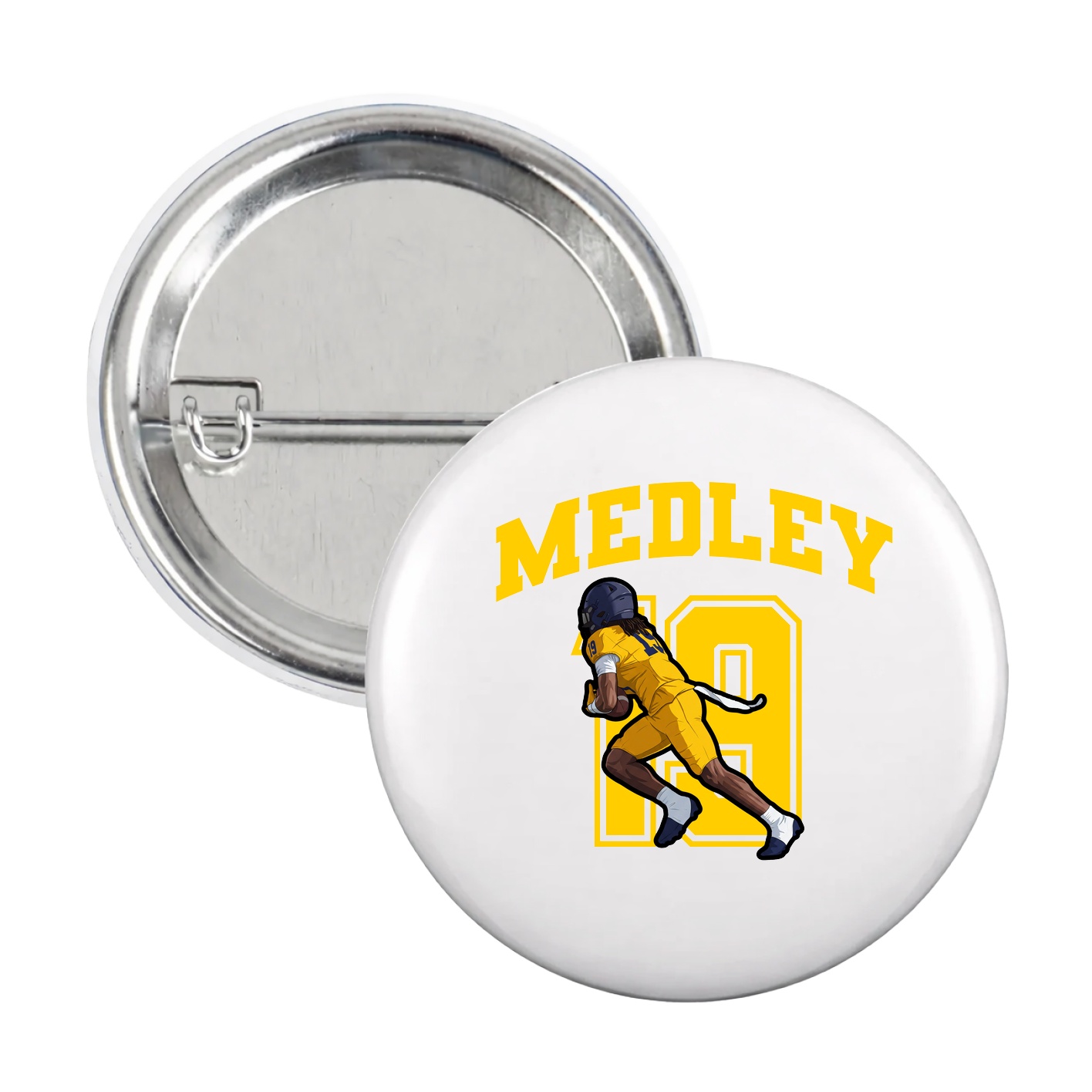 Game Day Button — Number in White