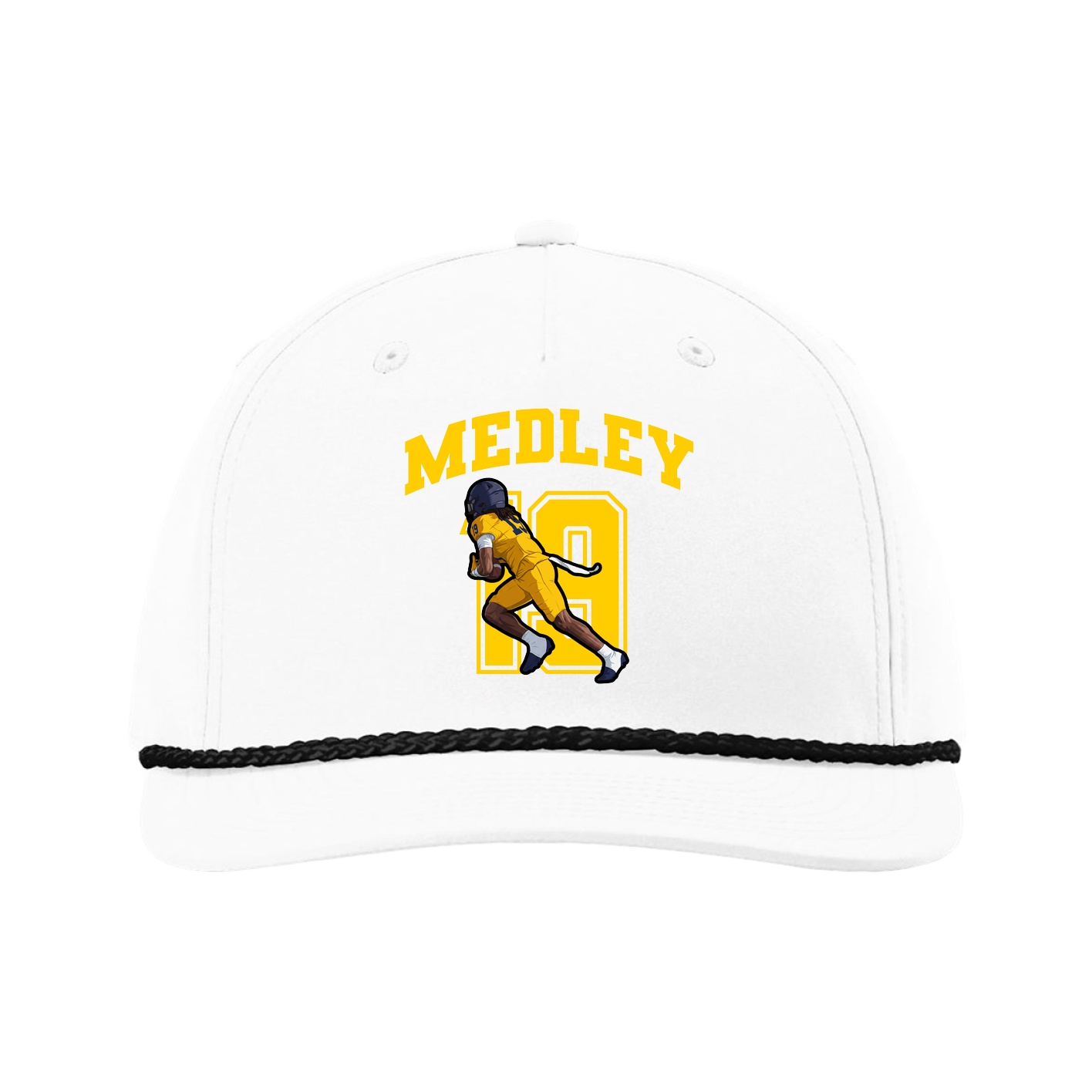 Five-Panel Classic Rope Cap — Number in White