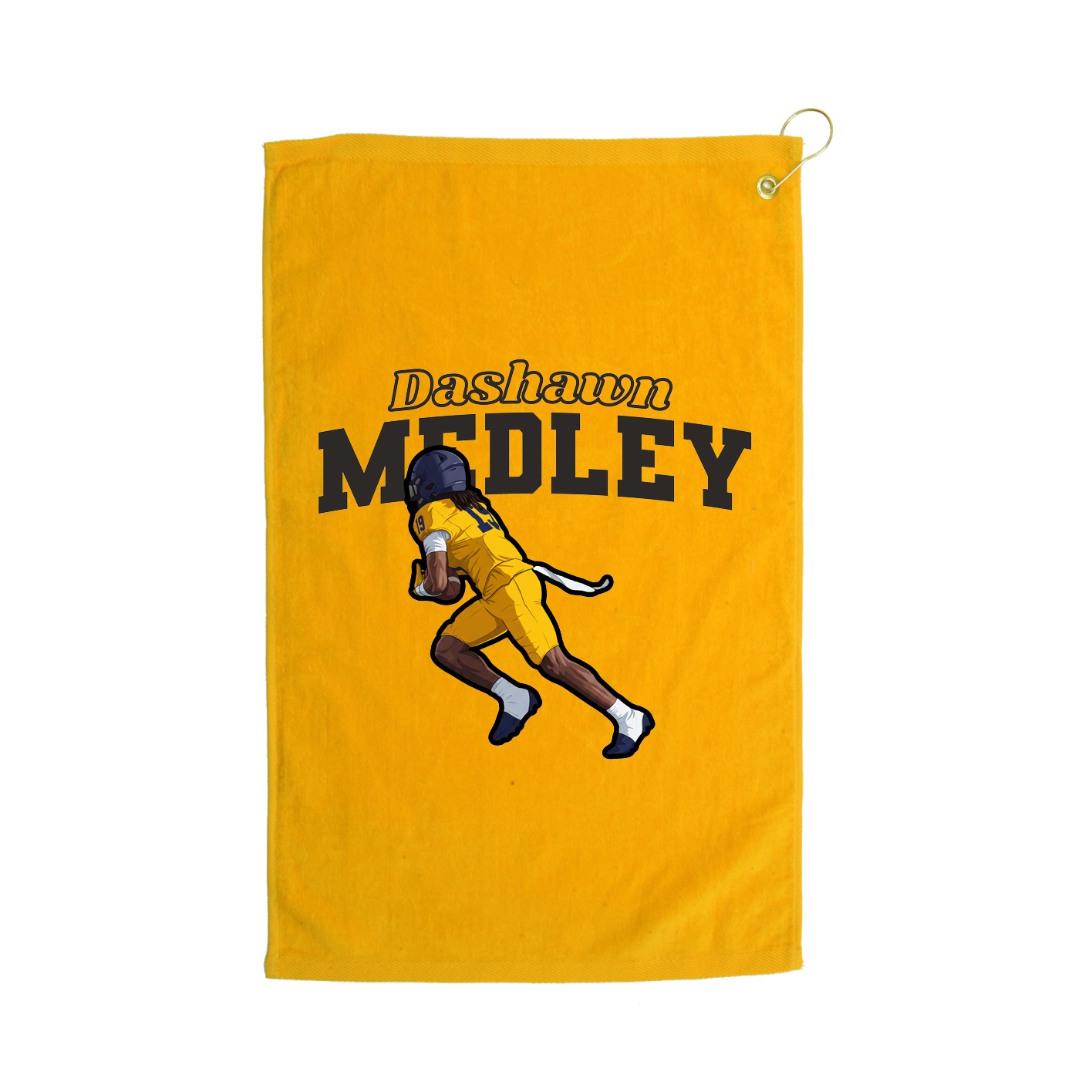 Golf Towel — Name Arch in Gold