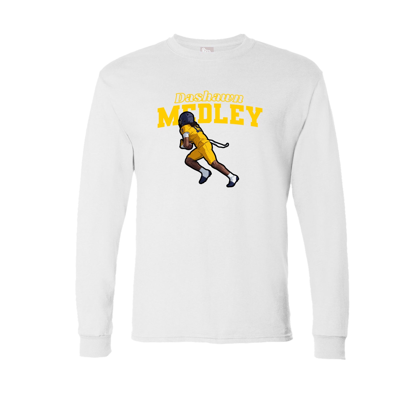 Long Sleeve Tee — Name Arch in White
