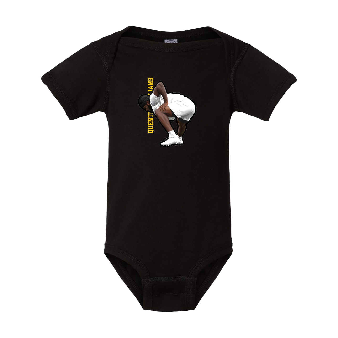 Baby Onesie — Name Vertical in Black