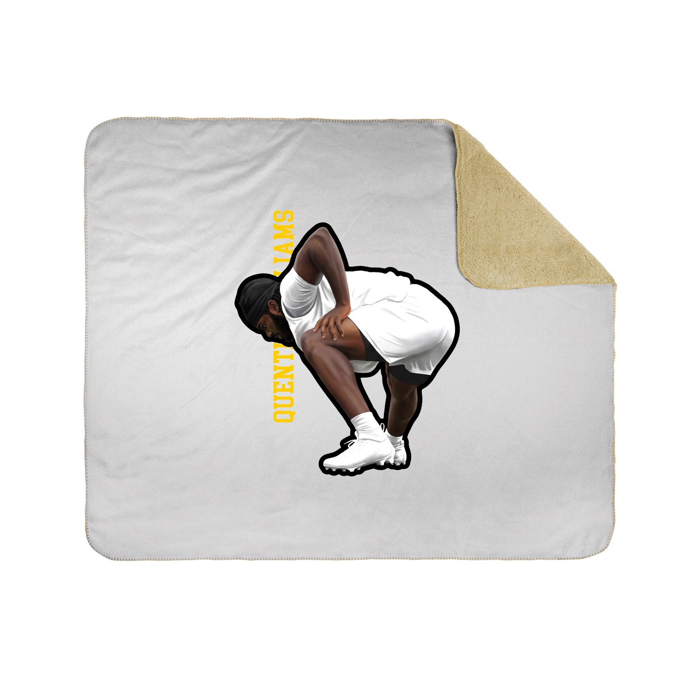 Throw Blanket — Name Vertical in White