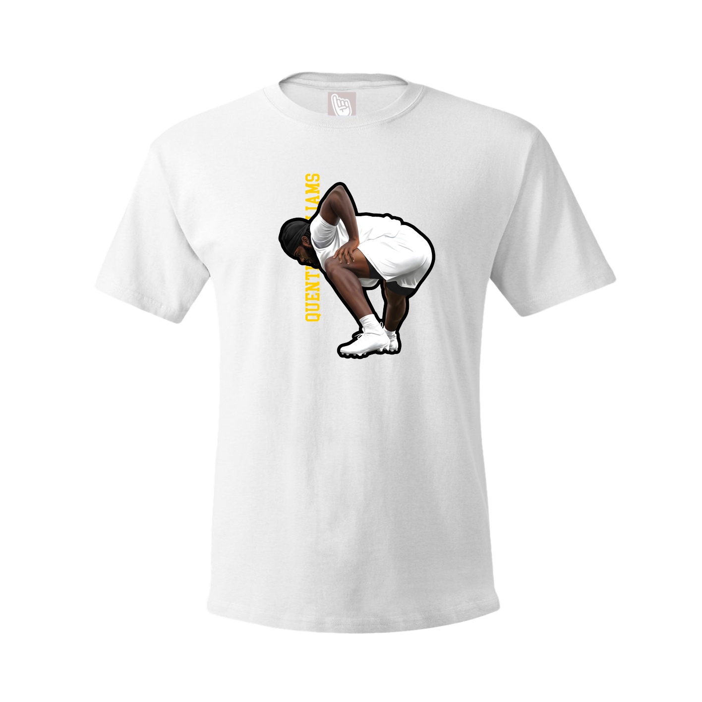 Tee — Name Vertical in White