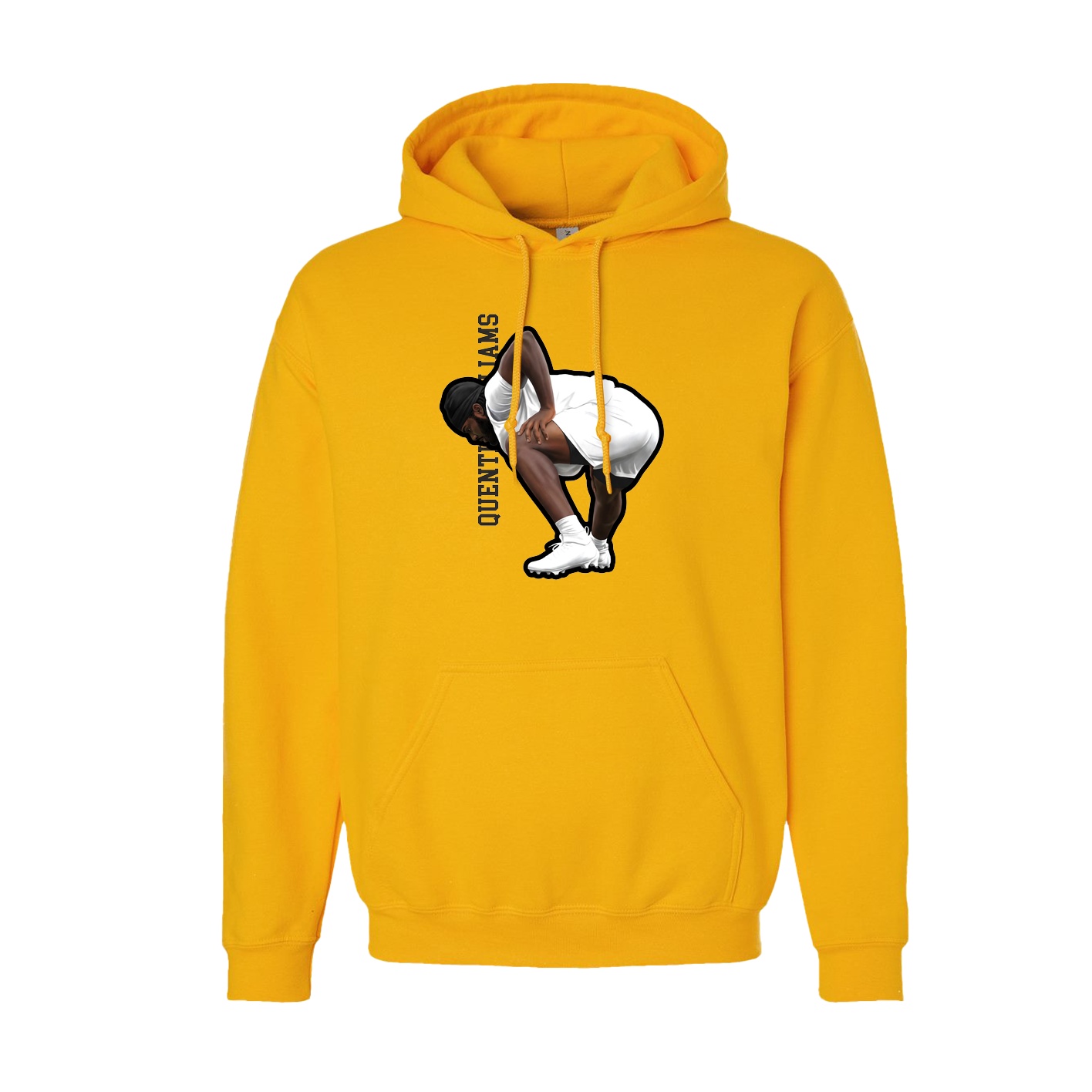 Youth Hoodie — Name Vertical in Gold