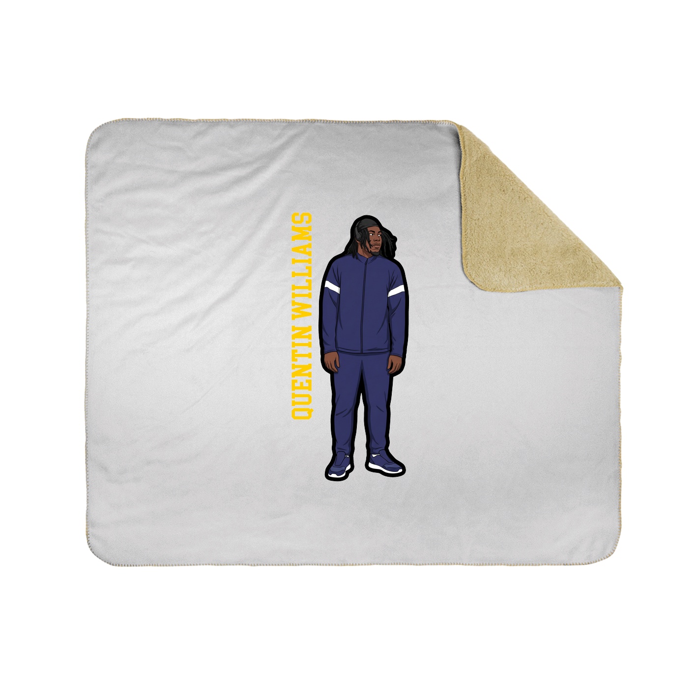 Throw Blanket — Name Vertical in White