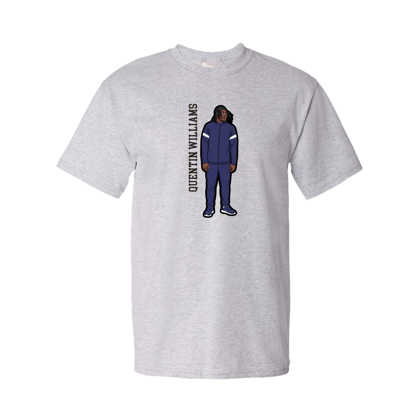 Youth Tee — Name Vertical in Grey