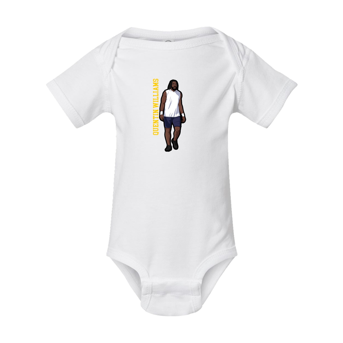 Baby Onesie — Name Vertical in White