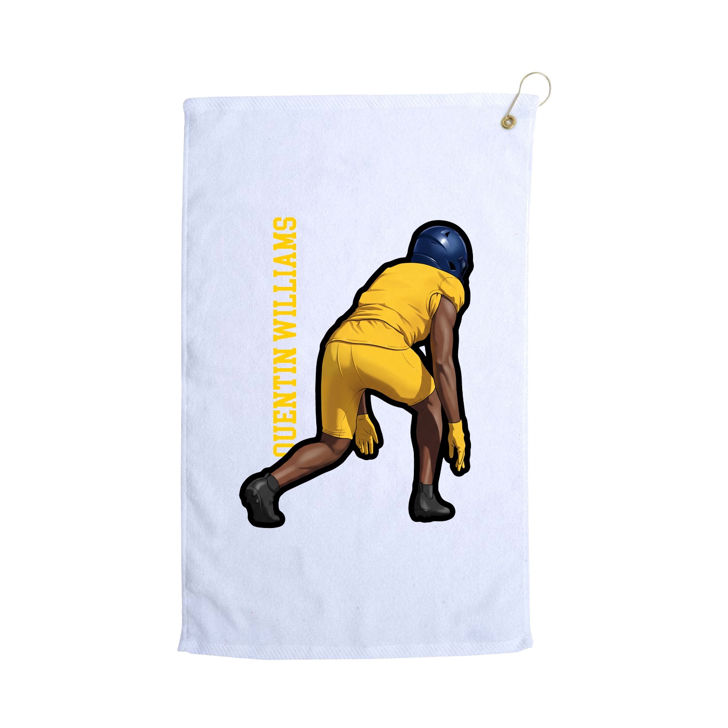 Golf Towel — Name Vertical in White