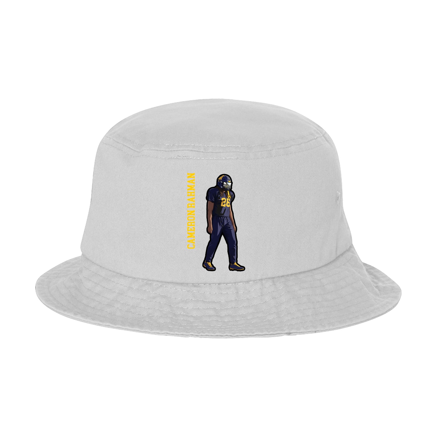 Bucket Cap — Name Vertical in White
