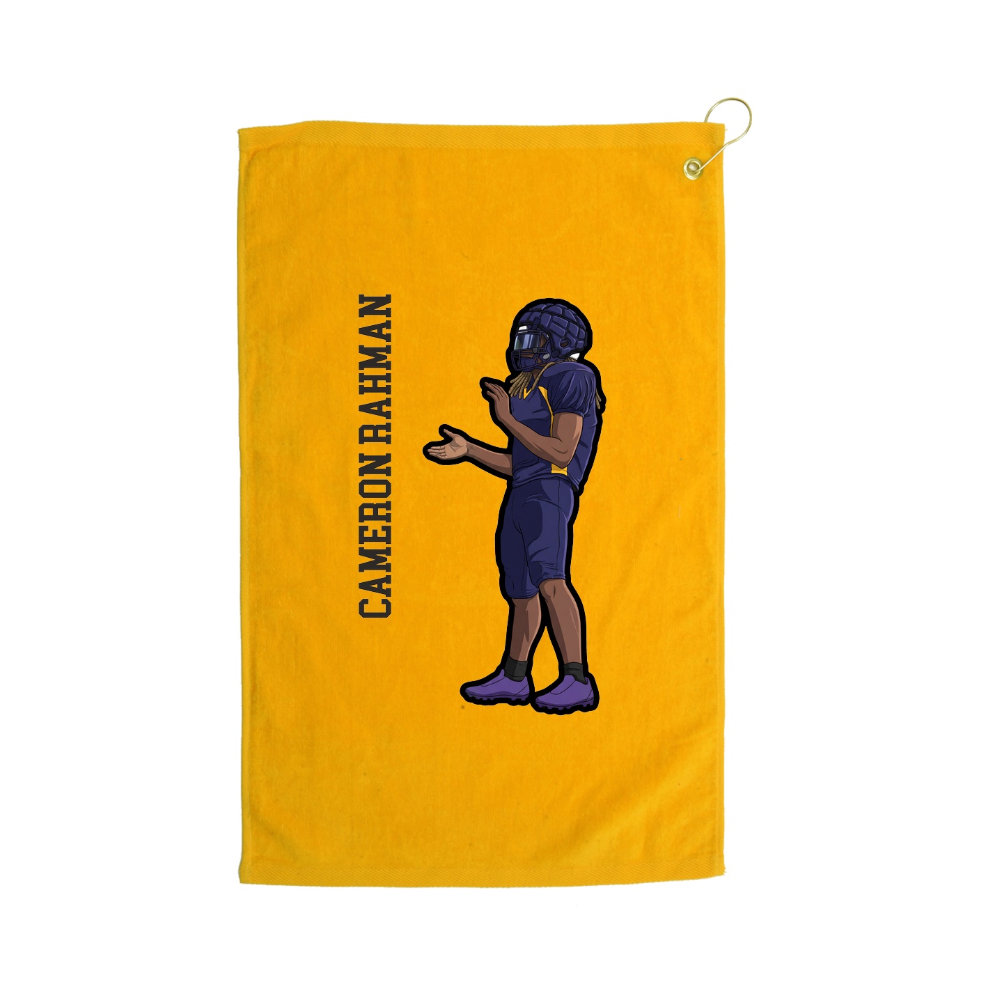 Golf Towel — Name Vertical in Gold