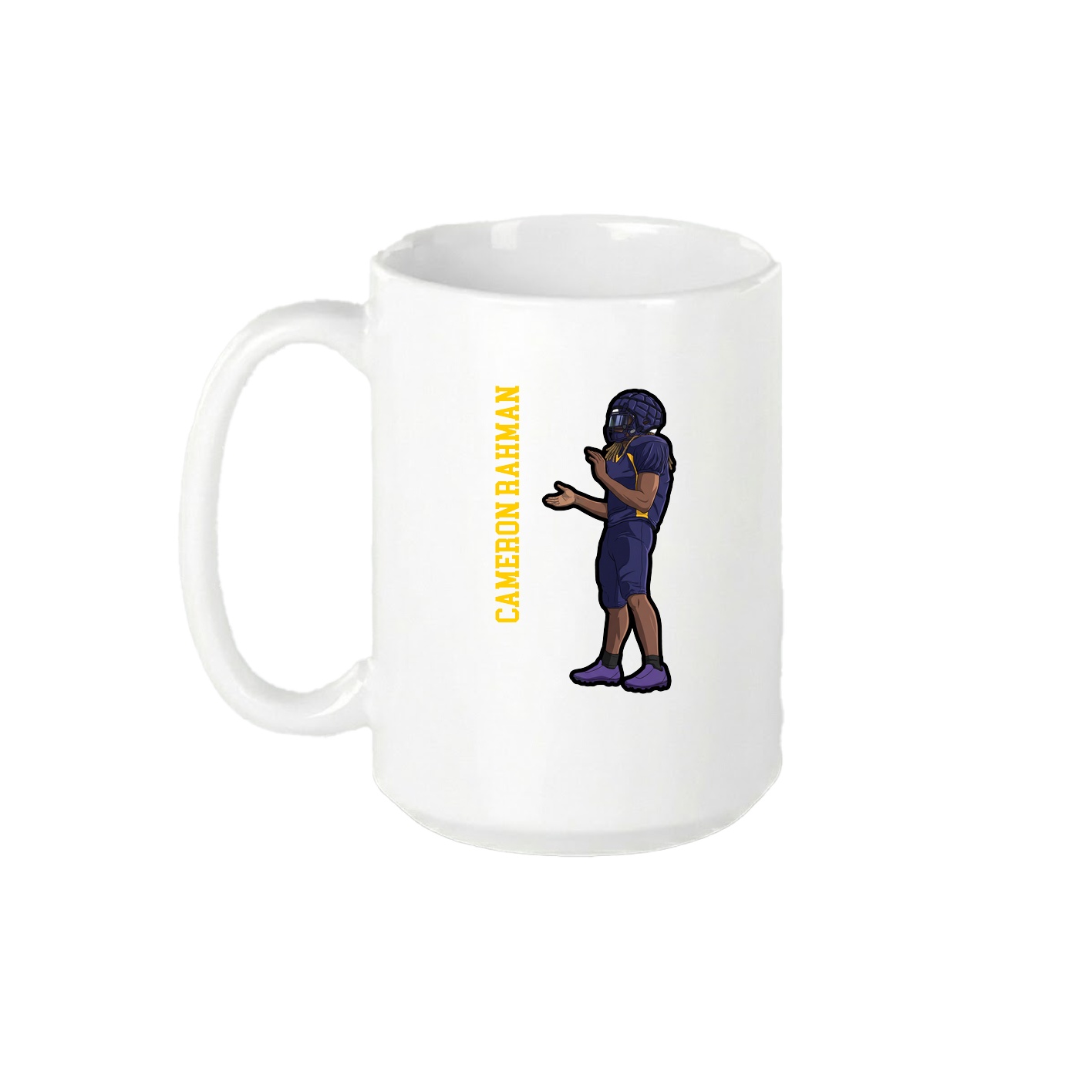 15oz Coffee Mug — Name Vertical in White